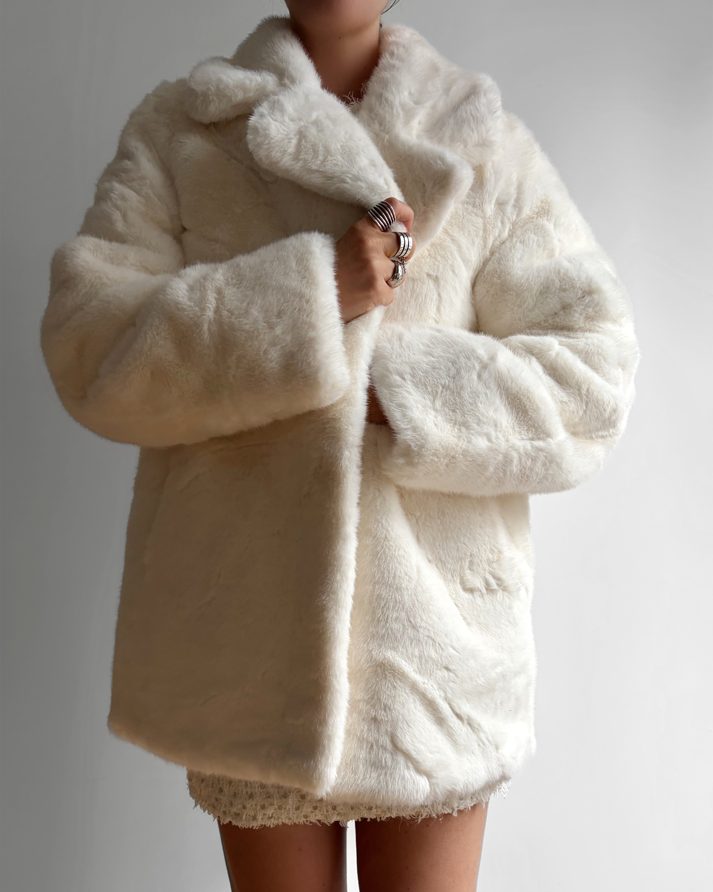 VESTE FOURRURE AVEC CEINTURE