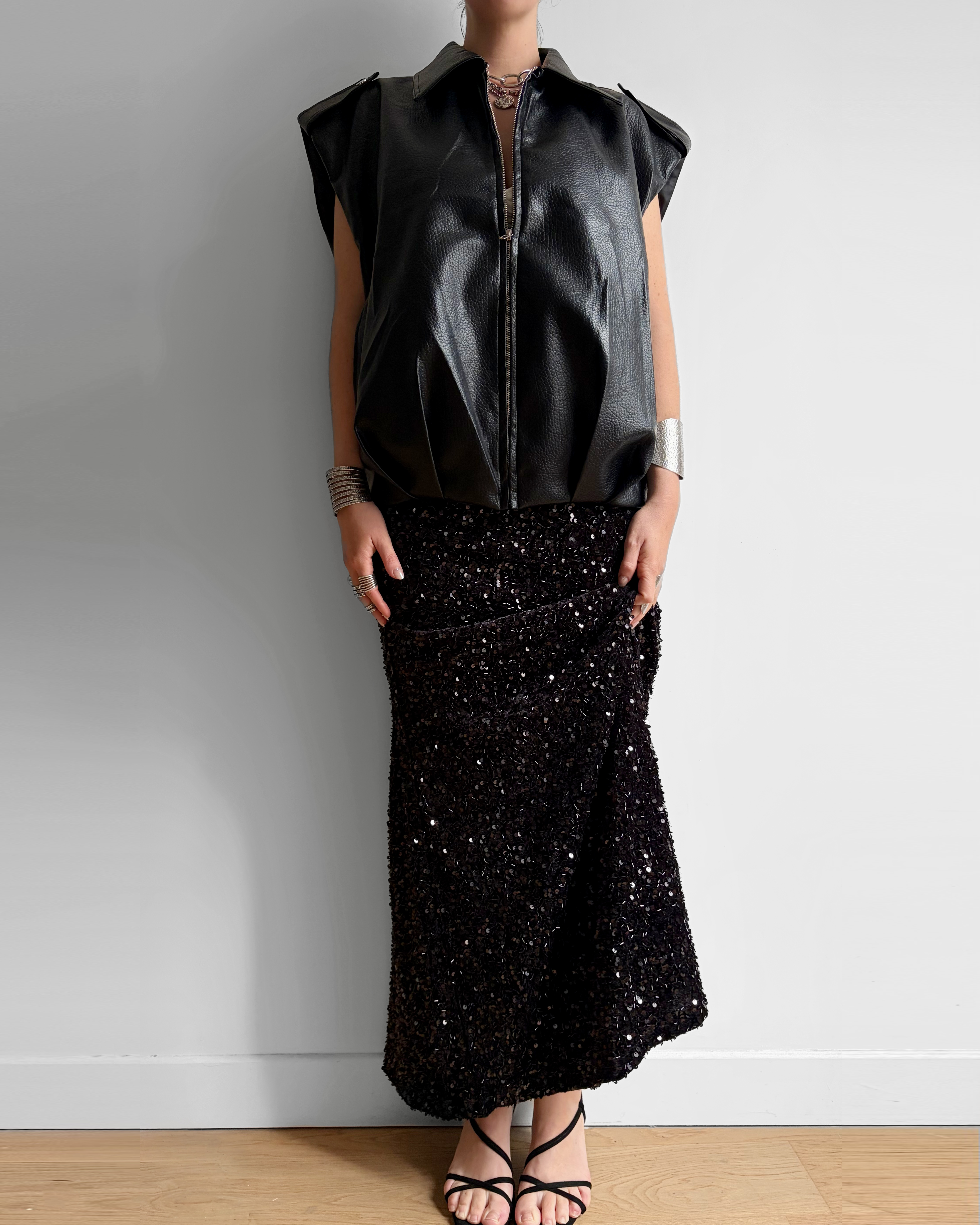 JUPE PAILLETTE LONGUE