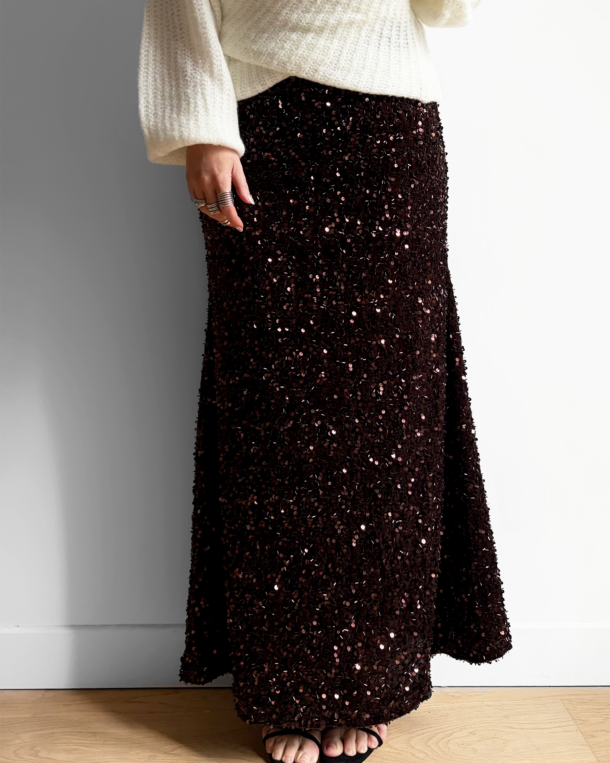 JUPE PAILLETTE LONGUE