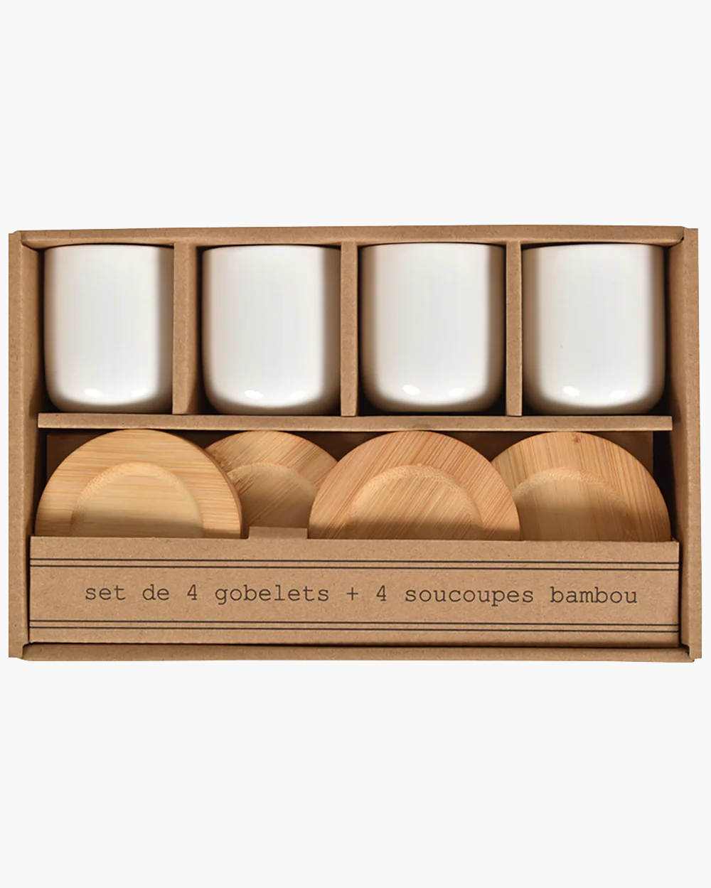 BOX OF 4 WHITE CUPS