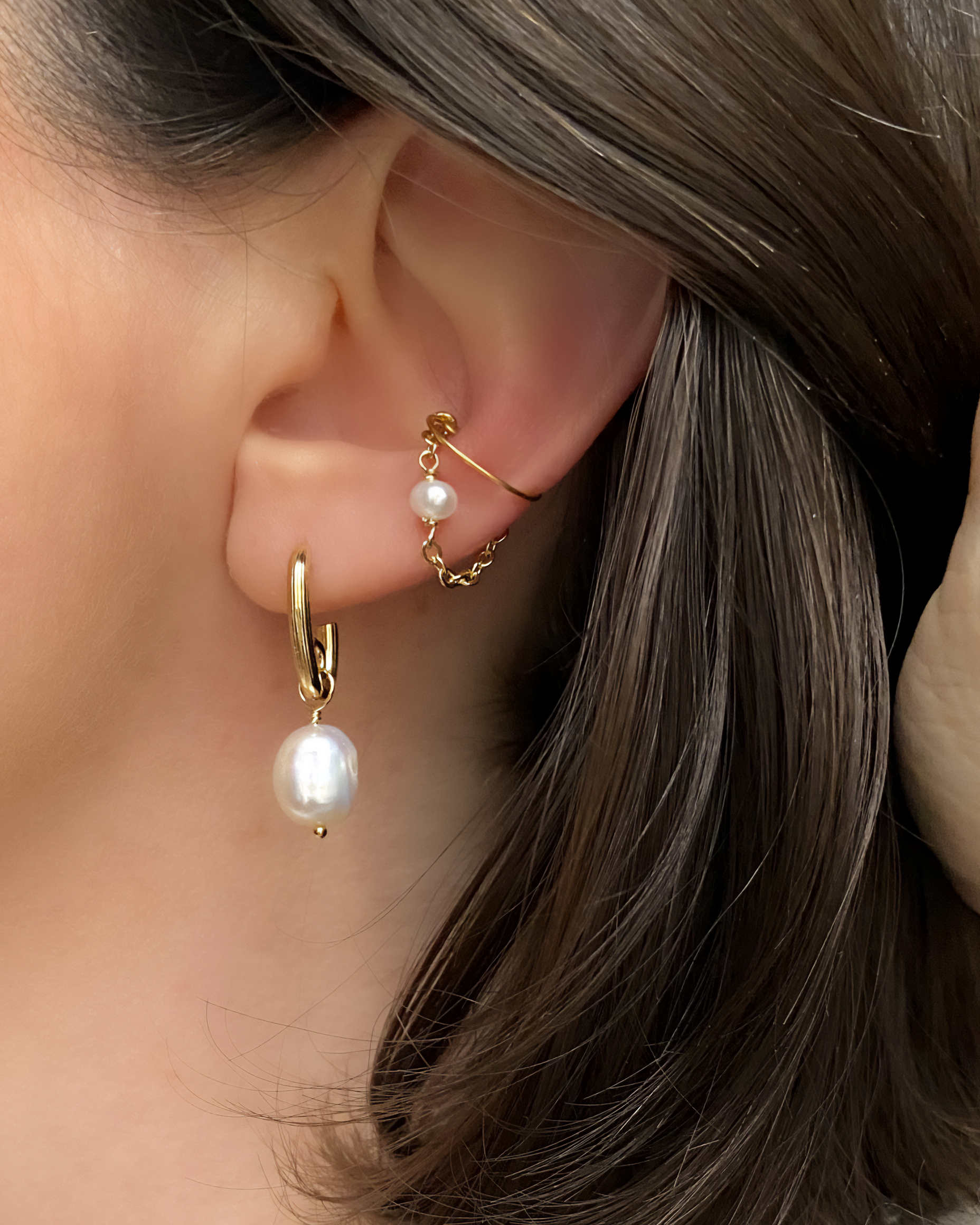 EAR CUFF CHAINE PERLE