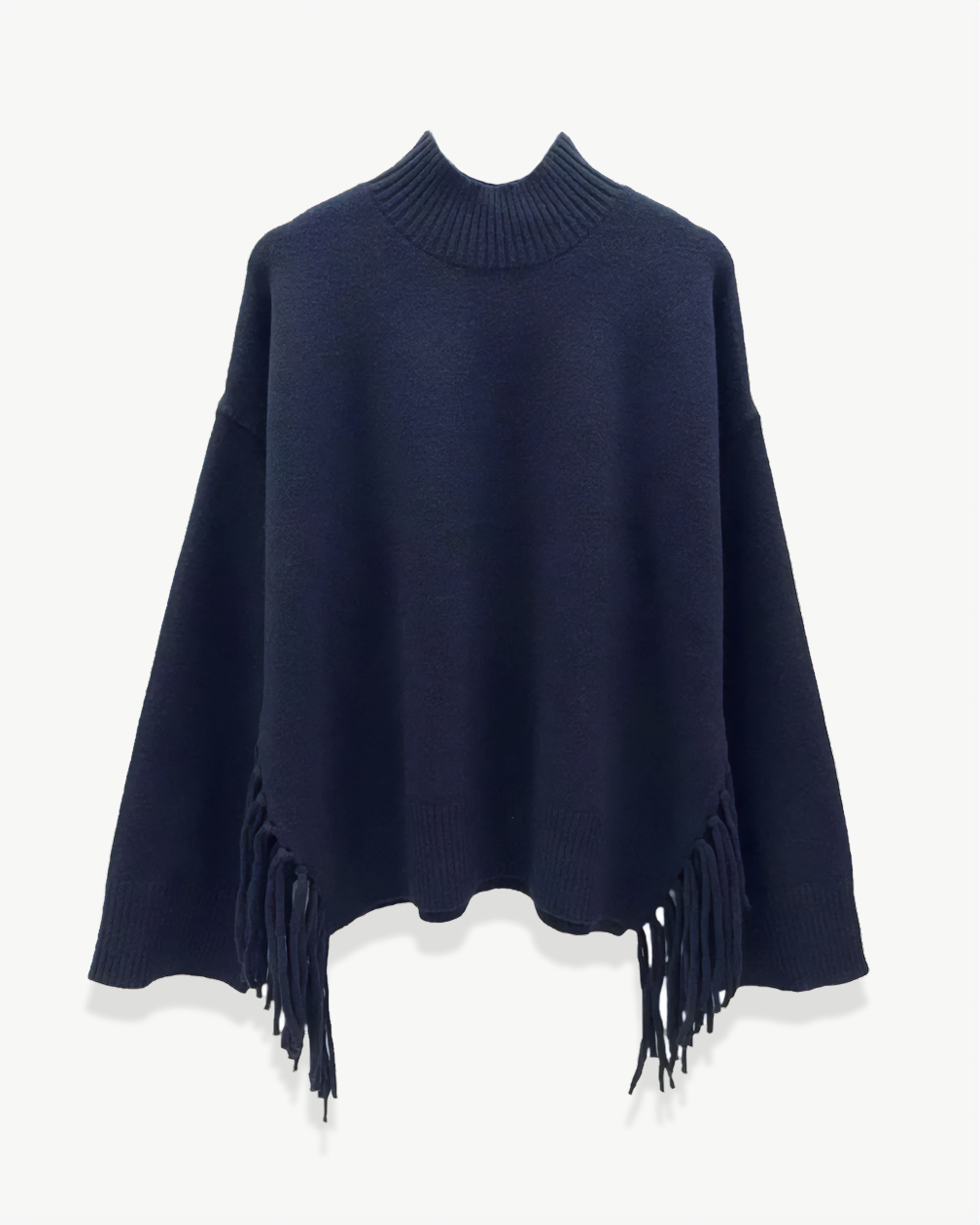 FRINGE TURTLENECK SWEATER