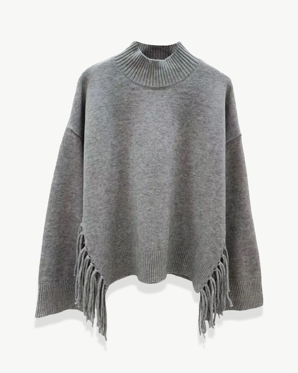 FRINGE TURTLENECK SWEATER