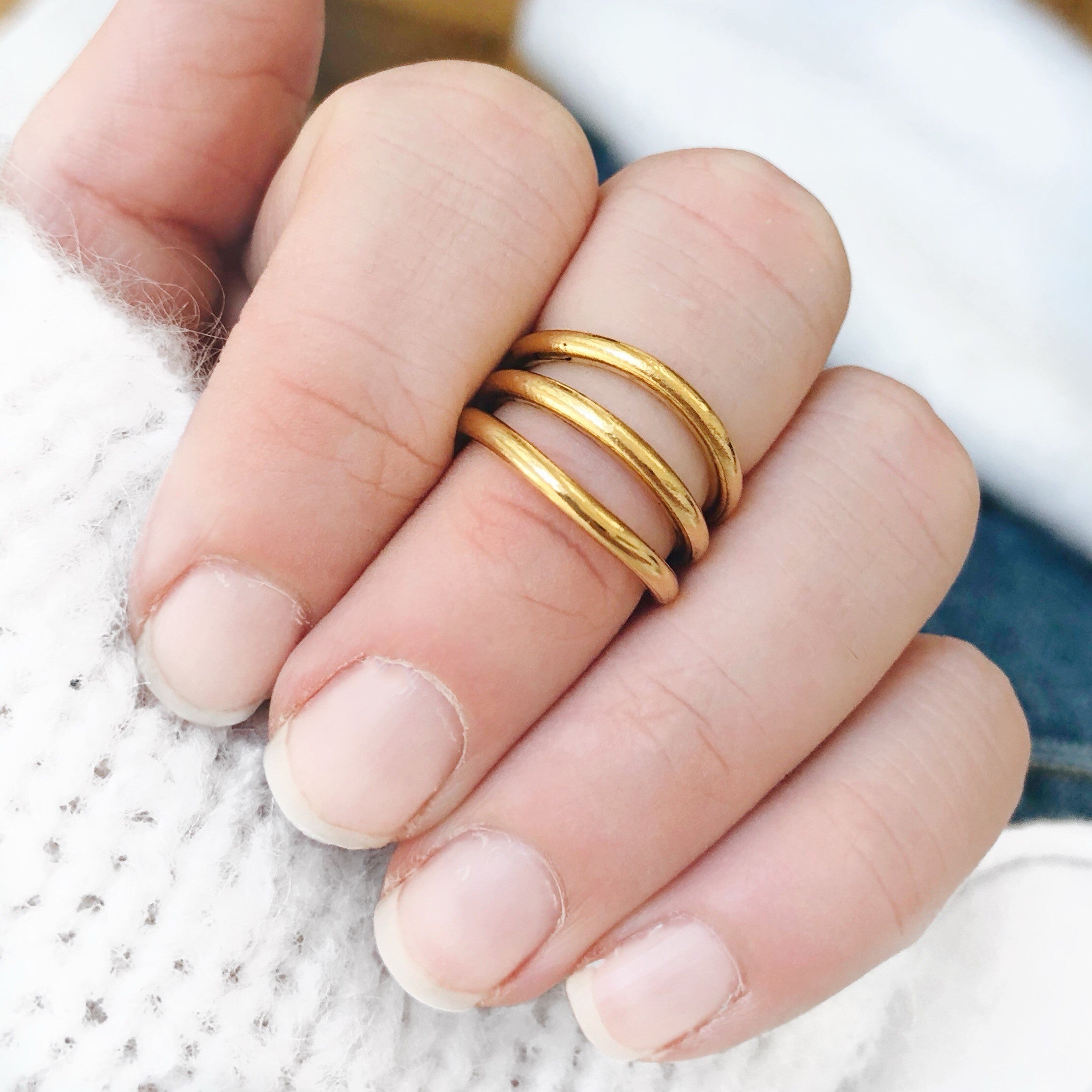 3 HOOPS MIDI RING