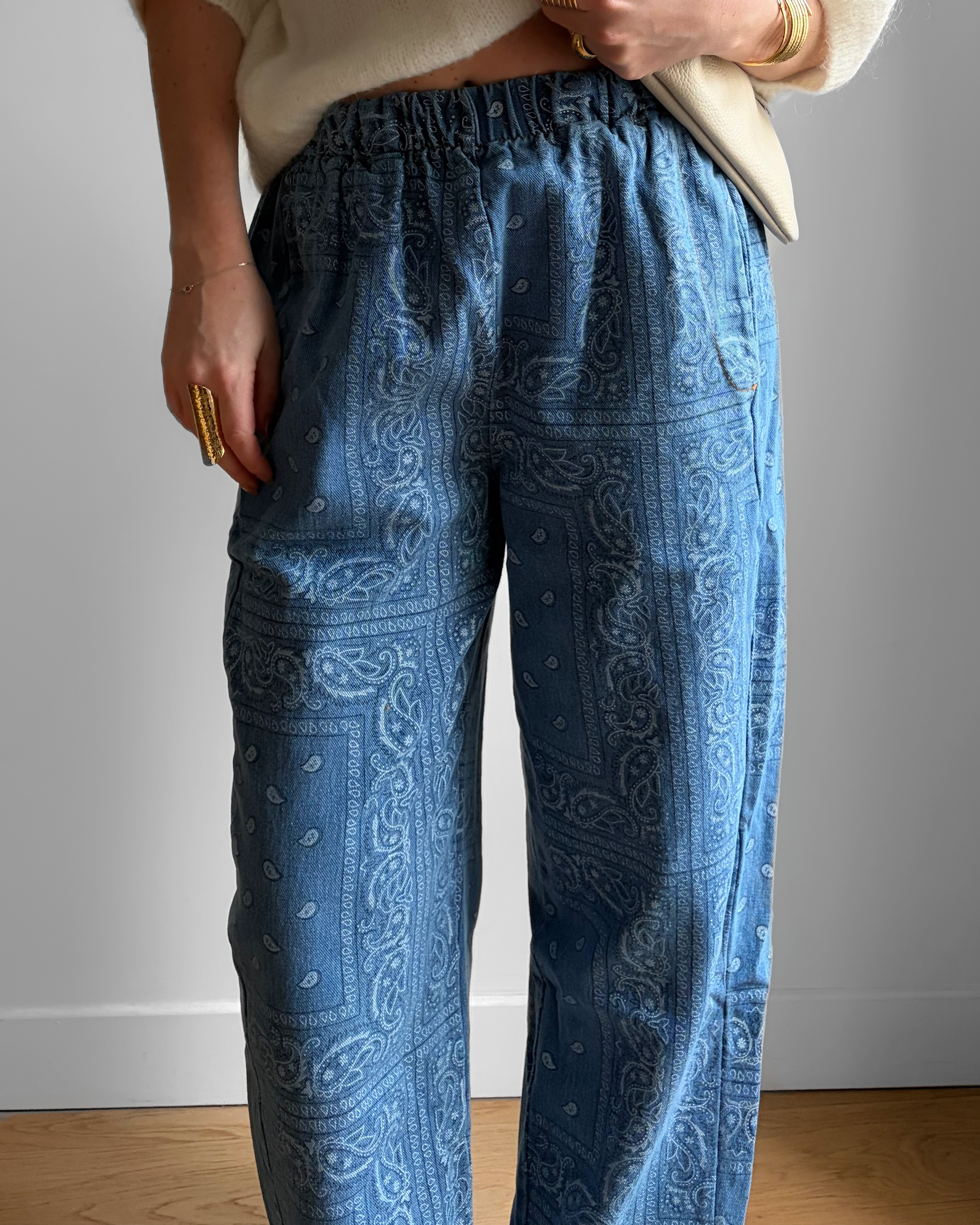 PANTALON JEAN BANDANA