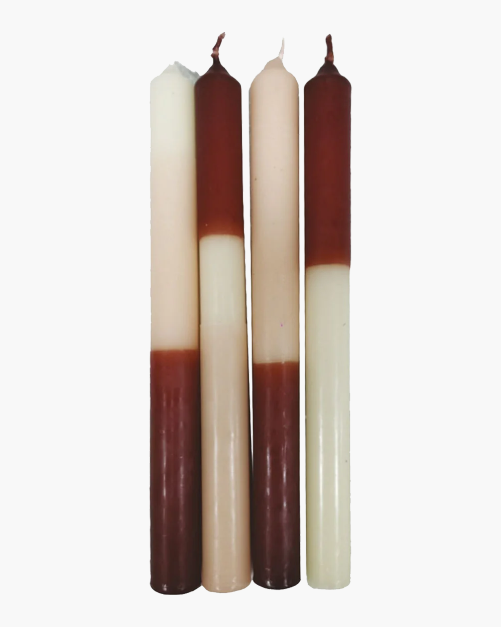 SET OF 4 LONG TWO-COLOR NUDE CANDLES