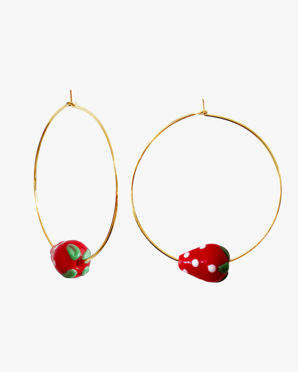 STRAWBERRY CREOLE EARRINGS