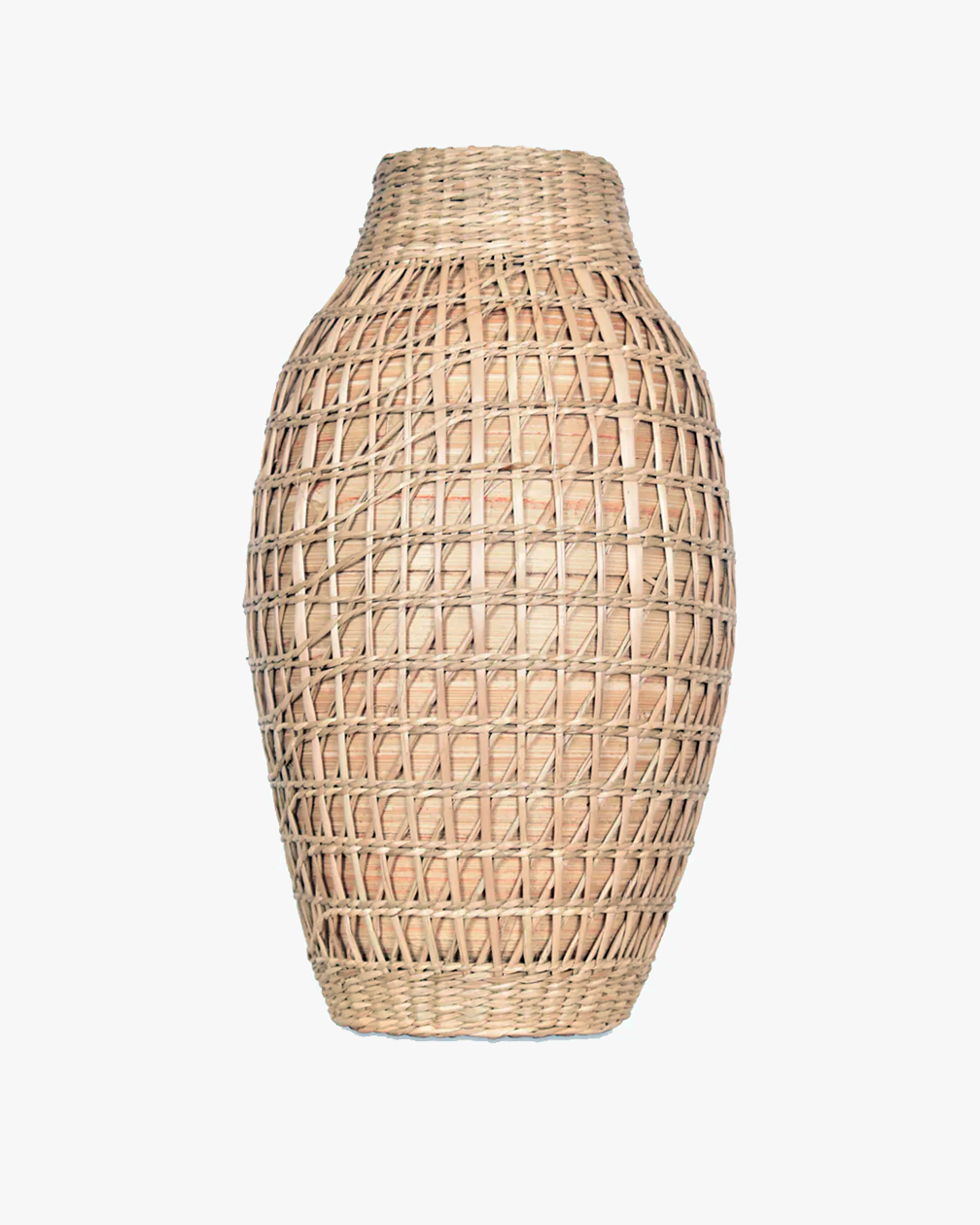 VASE EN BAMBOU ET PAILLE HUGO
