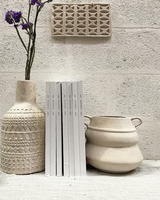 VASE PAPIER MACHE ANSES