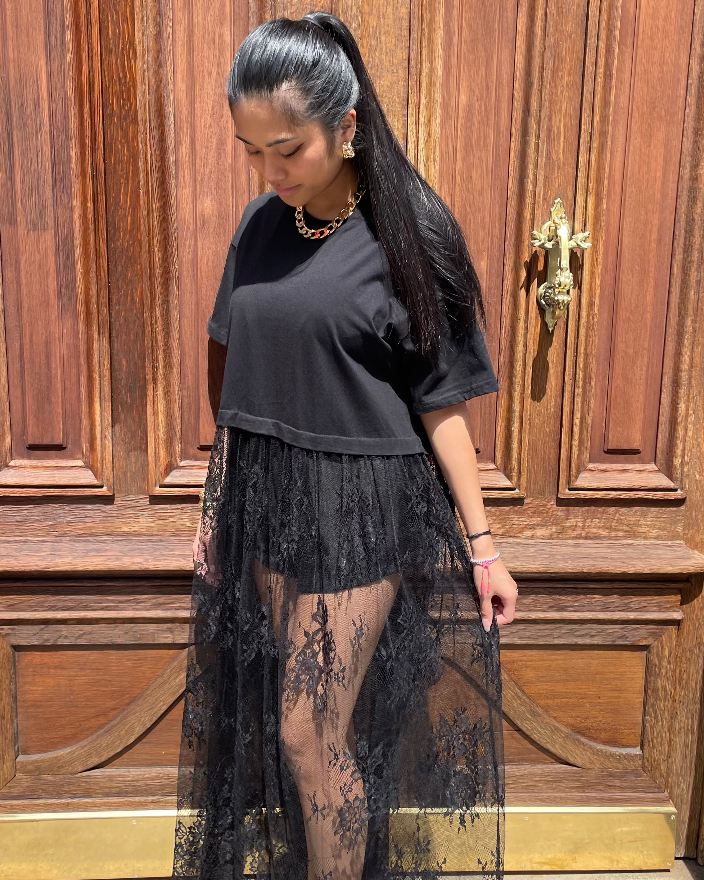 ROBE TEE SHIRT DENTELLE