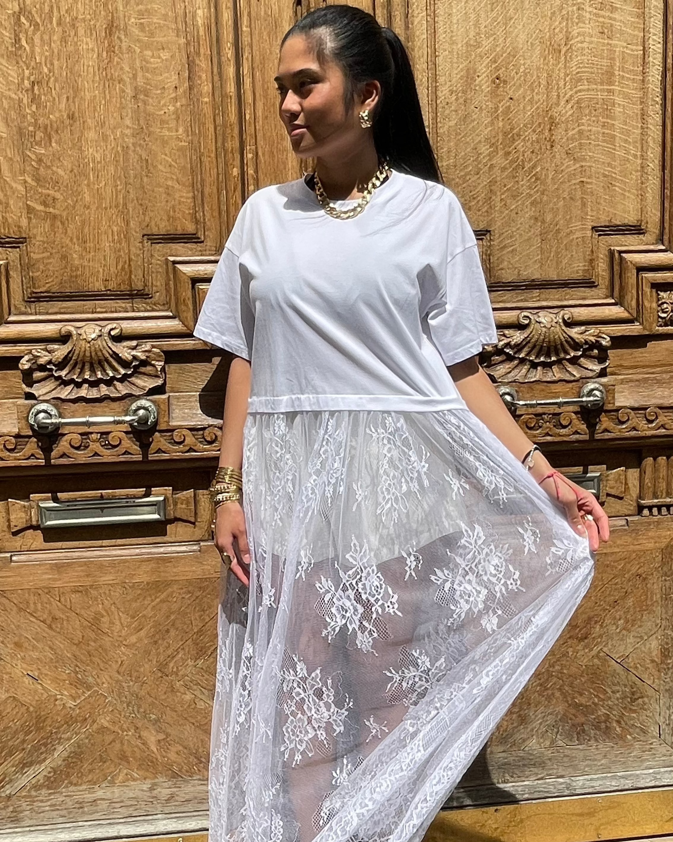 ROBE TEE SHIRT DENTELLE
