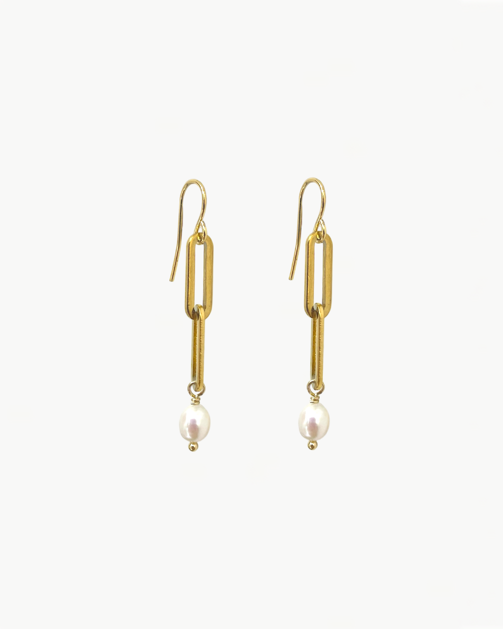 Boucles 2 rectangle perle