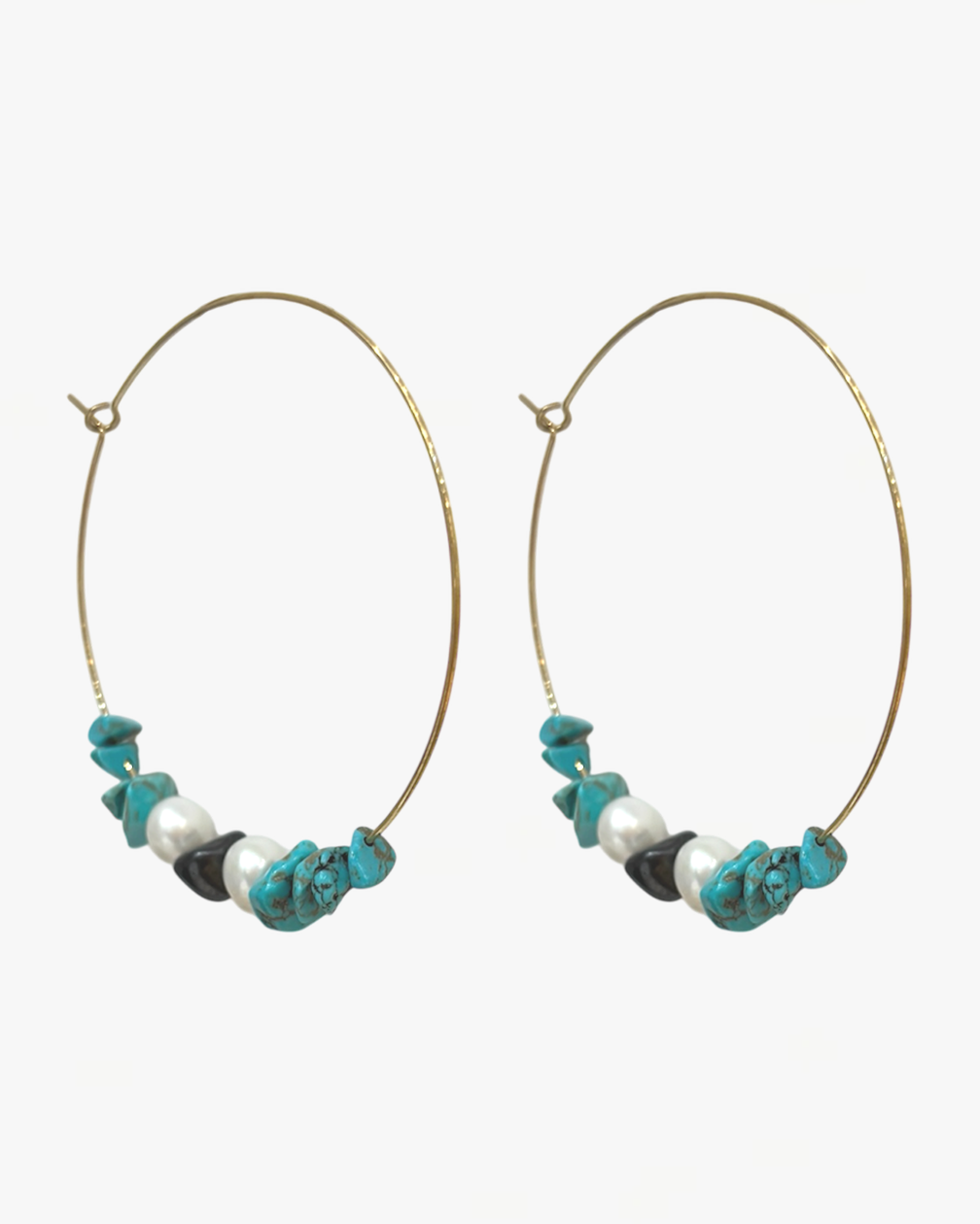 CRÉOLES PERLES TURQUOISE