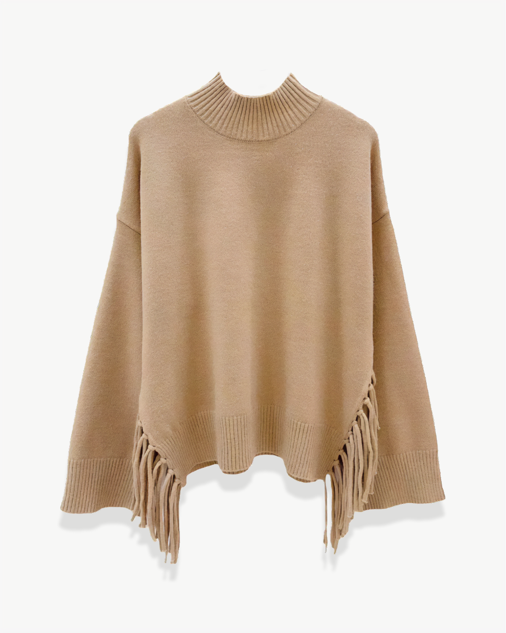 PULL COL ROULE FRANGE