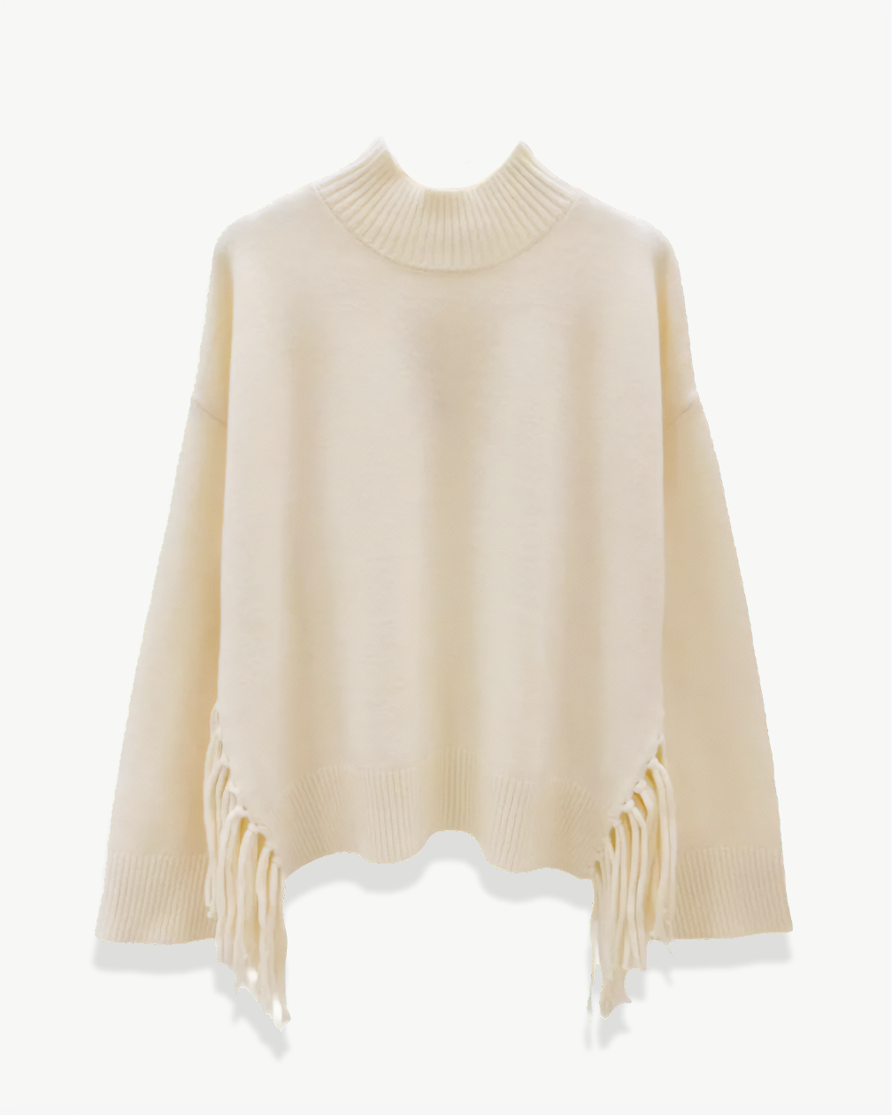 FRINGE TURTLENECK SWEATER