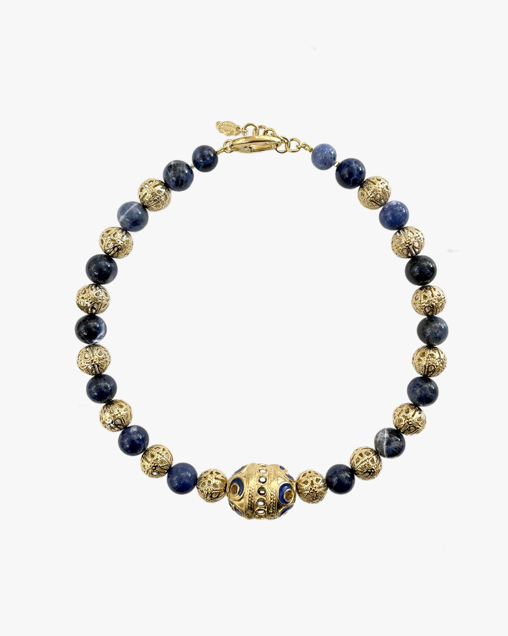 COLLIER PERLES BLEU