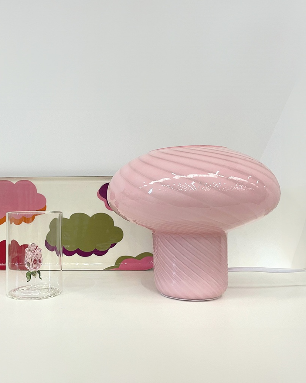 LAMPE SOLENE SPIRALE ROSE