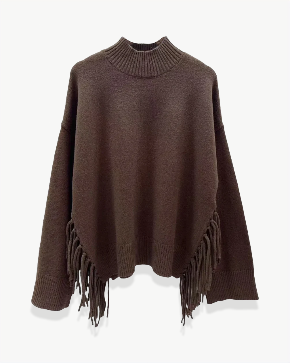 PULL COL ROULE FRANGE