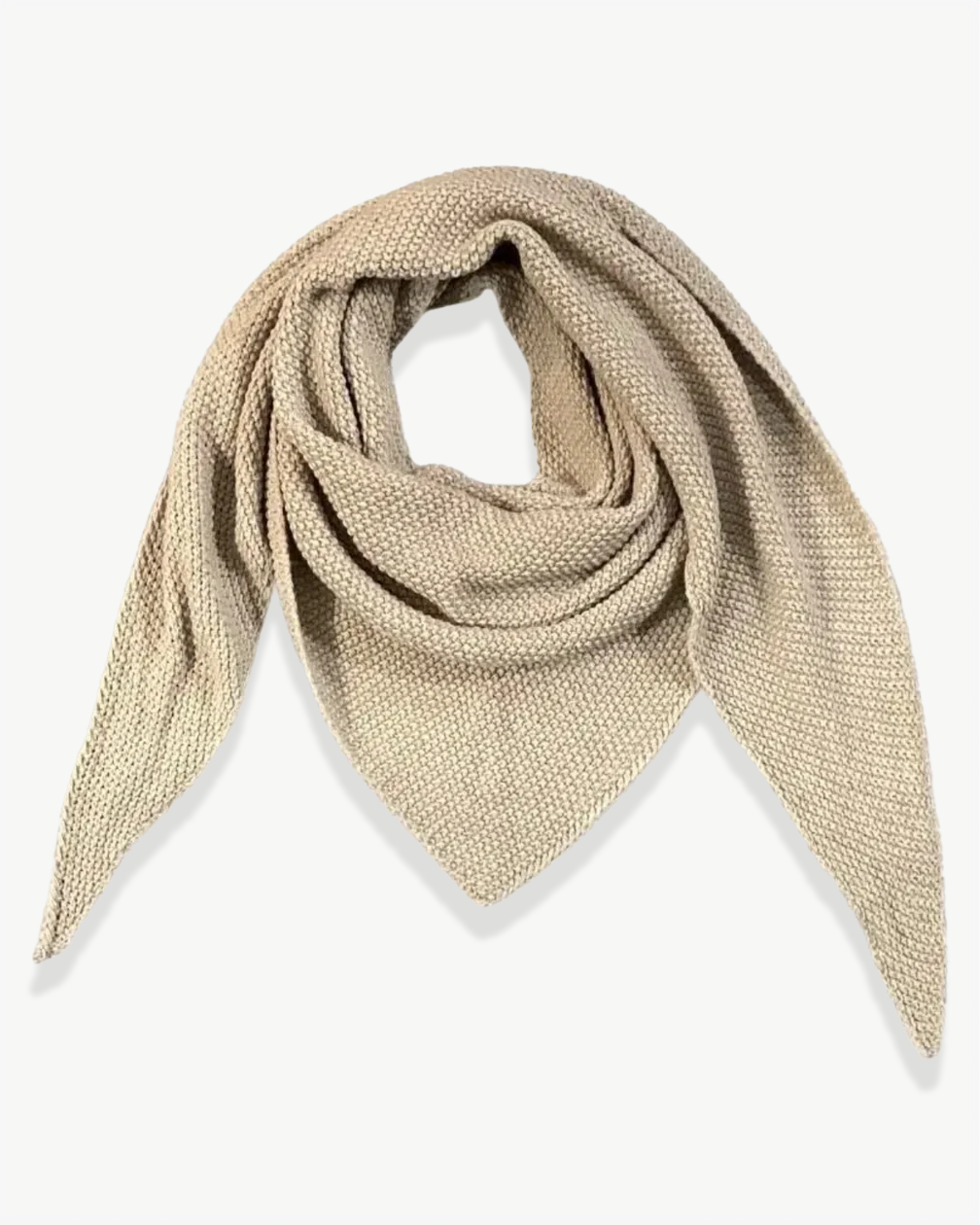 KNITTED TRIANGLE SCARF