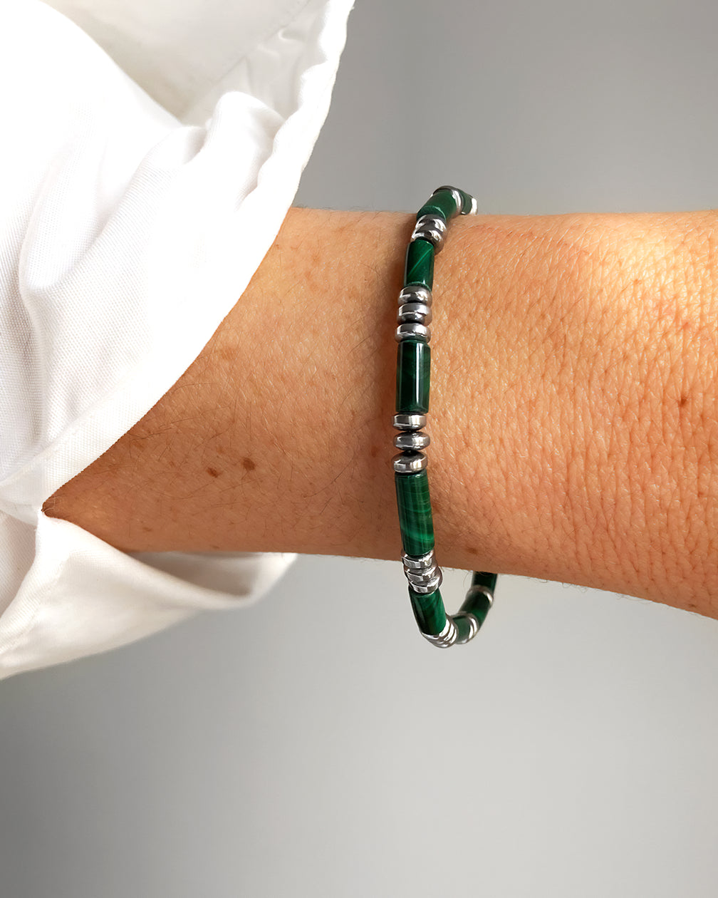 BRACELET MALACHITE - HEMATITE