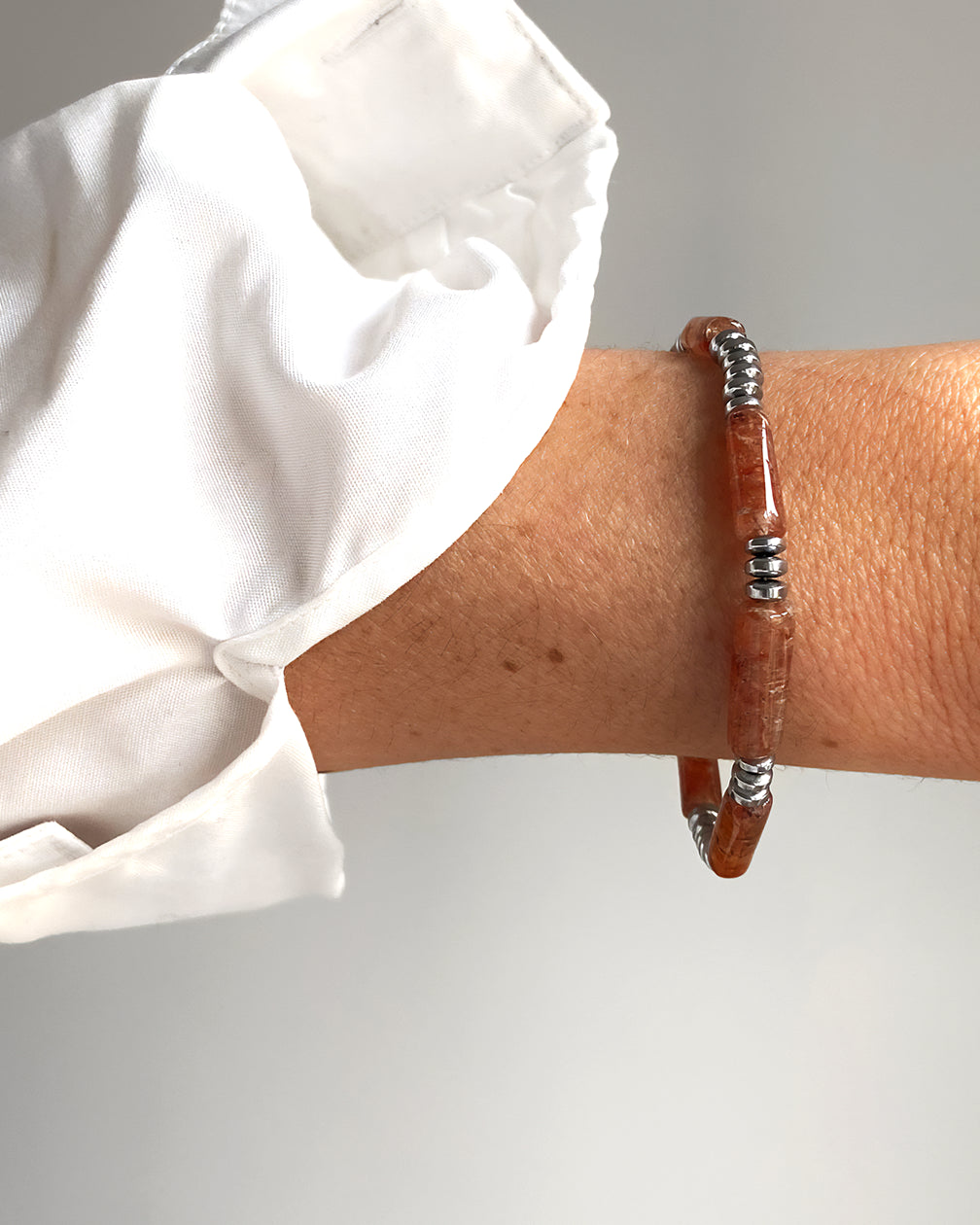 BRACELET HEMATITE CORNALINE